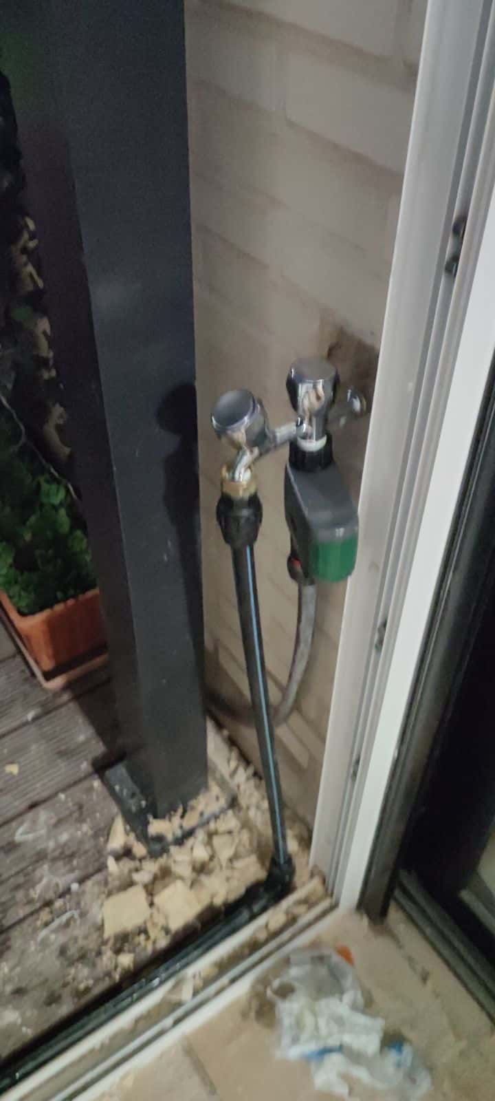 rotura de tuberia, conexion de grifo de jardin